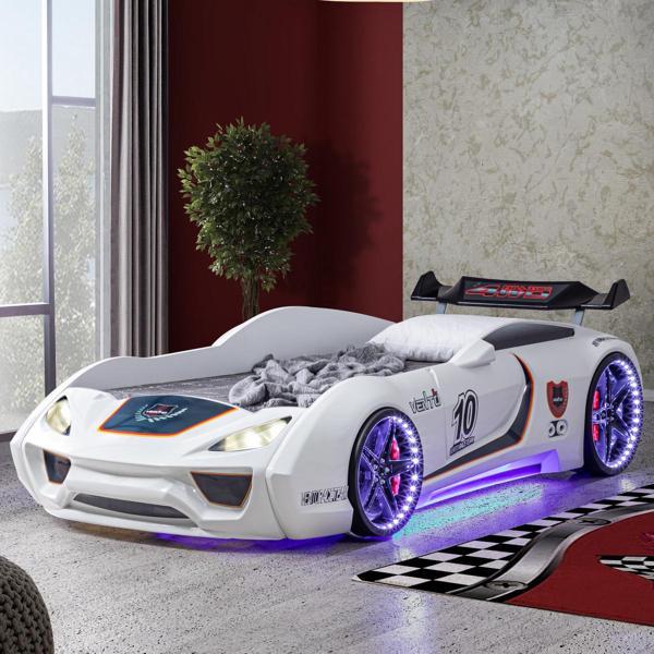 Arabalı Yatak, Vento Cooper Rüzgarlıklı Full Ledli Arabalı Yatak - Beyaz - Image 1