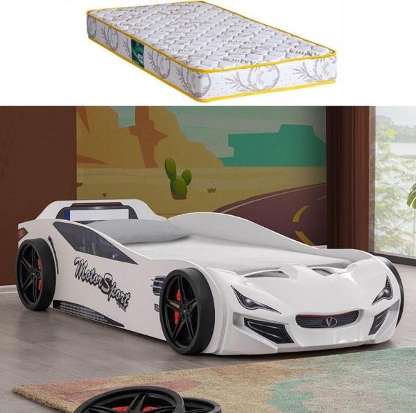 Arabalı Yatak, V-sport Arabalı Yatak - Beyaz 1 Adet Comfort Yatak - Image 1