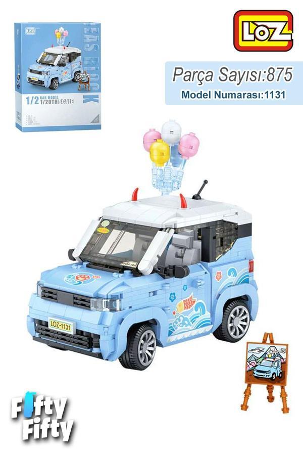 LOZ Car Model Serisi Mavi Araba 875 Parça Oyuncak Yapım Seti FFLZ-1131 - Image 1