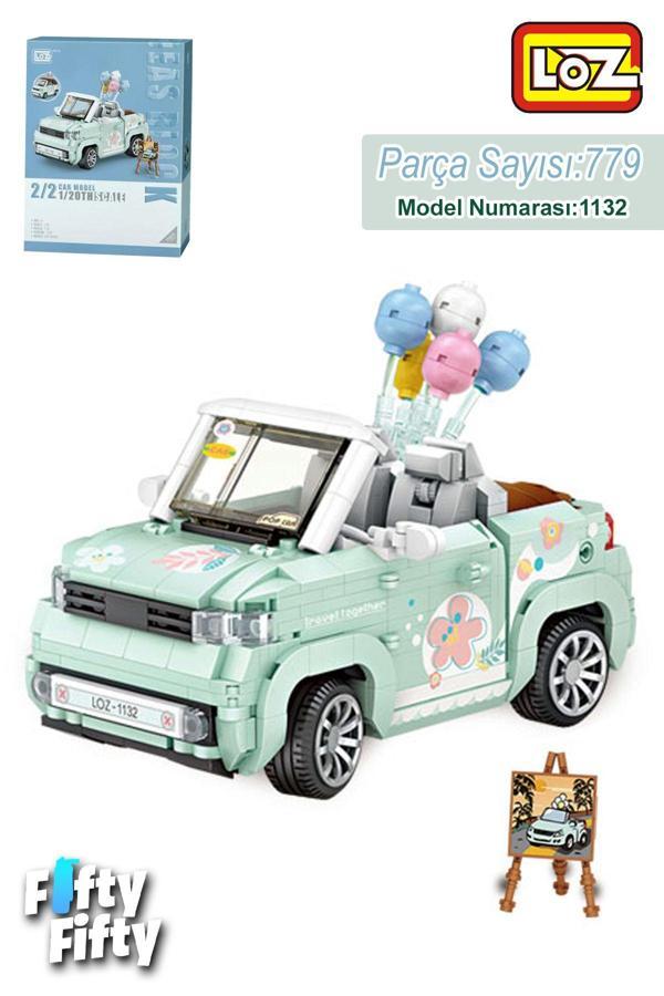 LOZ Car Model Serisi Turkuaz Cabrio Araba 779 Parça Oyuncak Yapım Seti FFLZ-1132 - Image 1
