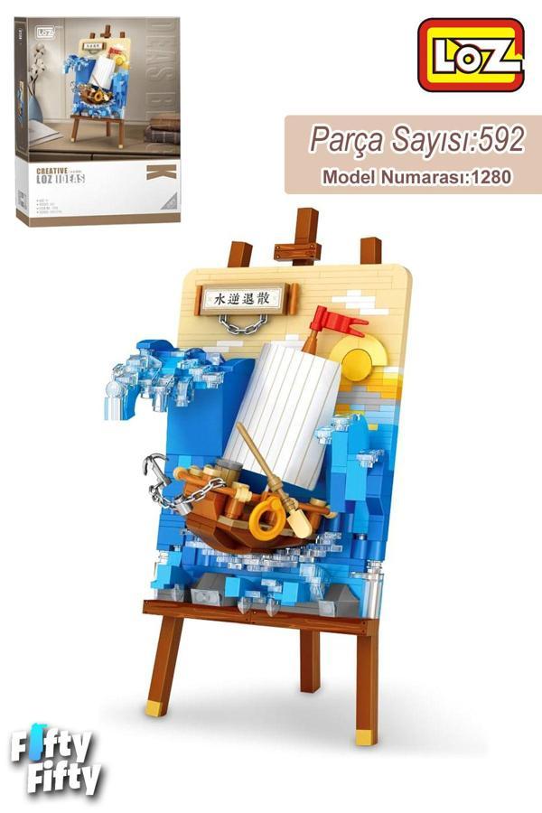 LOZ Creative Serisi Gemi Tablosu 592 Parça Oyuncak Yapım Seti FFLZ-1280 - Image 1