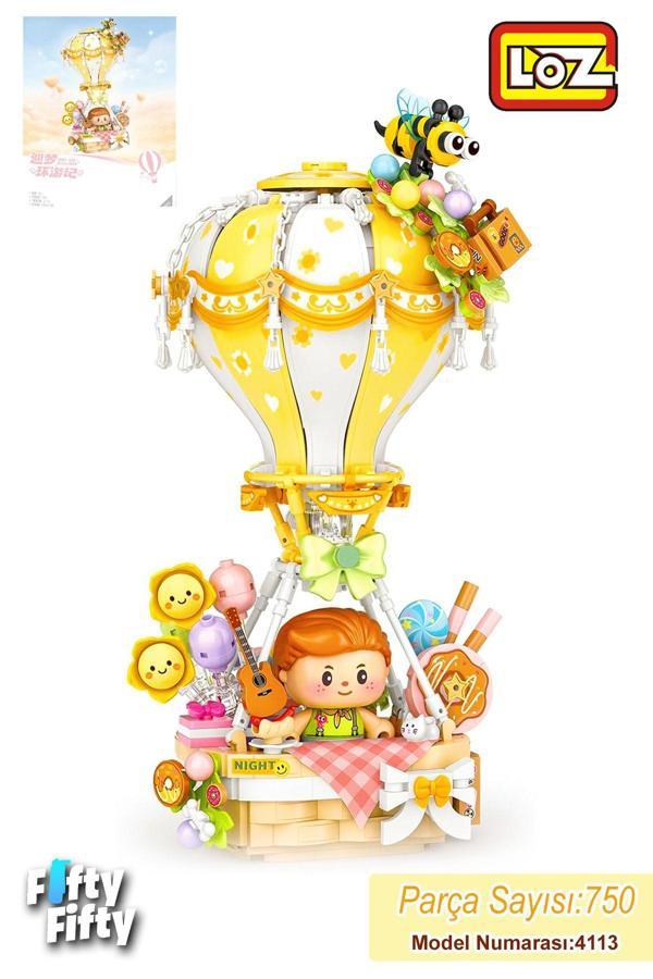 LOZ Creative Serisi Sarı Hava Balonu 750 Parça Oyuncak Yapım Seti FFLZ-4113 - Image 1