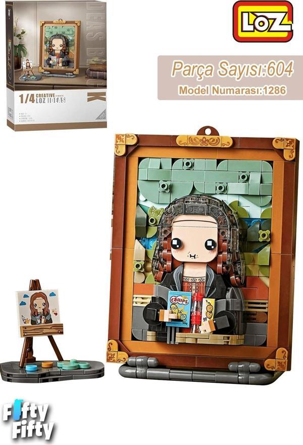LOZ Creative Serisi Şövale Figürlü Ve Tablo 604 Parça Oyuncak Yapım Seti FFLZ-1286 - Image 1