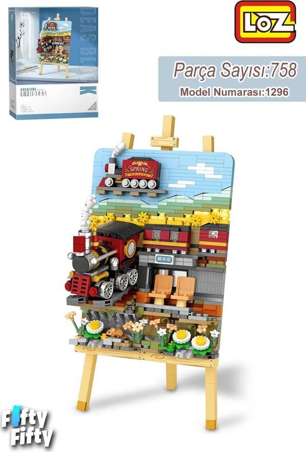 LOZ Creative Serisi Tren Tablosu 758 Parça Oyuncak Yapım Seti FFLZ-1296 - Image 1