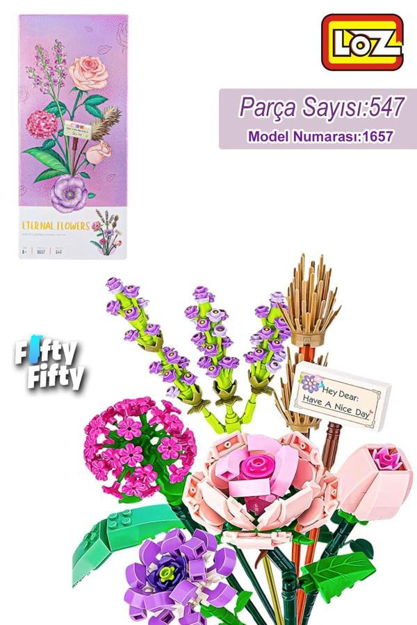 Loz Dekoratif Ve Koleksiyonluk Çiçek Buketi 547 Parça Çiçek Modeli Yapım Seti FFLZ-1657 - Image 1