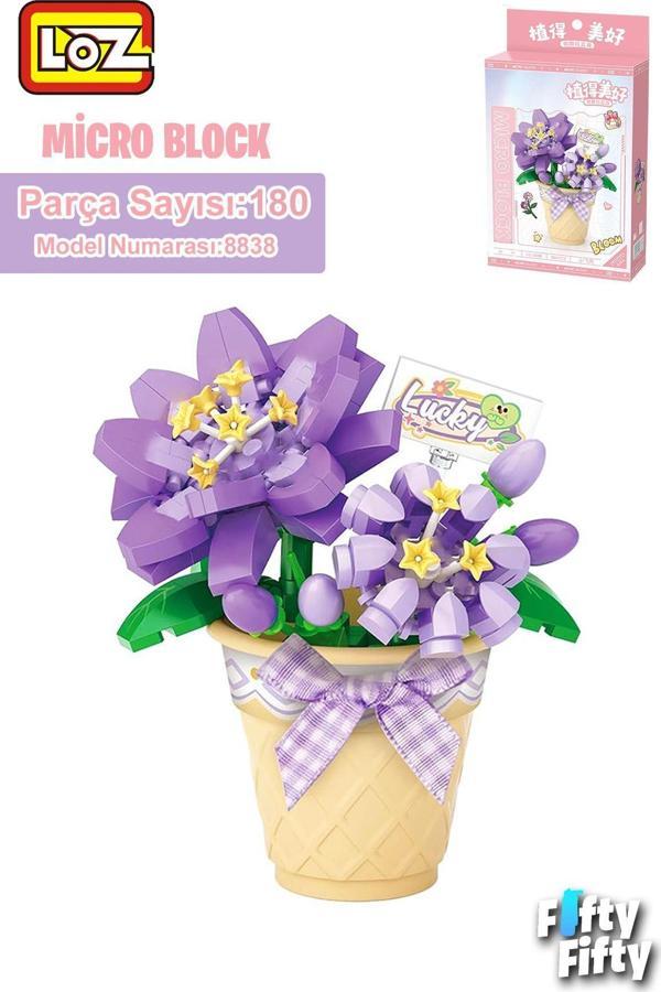LOZ Micro Block Serisi Çiçek Buketi 180 Parça Oyuncak Yapım Seti FFLZ-8838 - Image 1