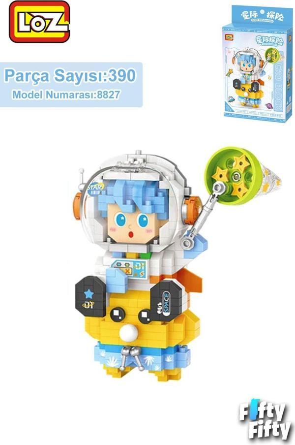 LOZ Micro Block Serisi Mavi Astronot 390 Parça Oyuncak Yapım Seti FFLZ-8827 - Image 1