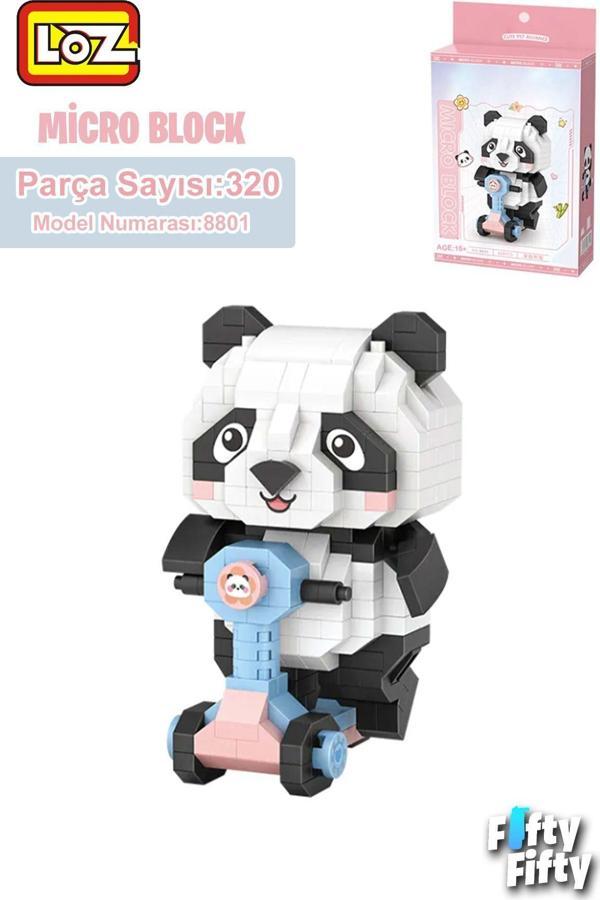 LOZ Micro Block Serisi Panda 320 Parça Oyuncak Yapım Seti FFLZ-8801 - Image 1