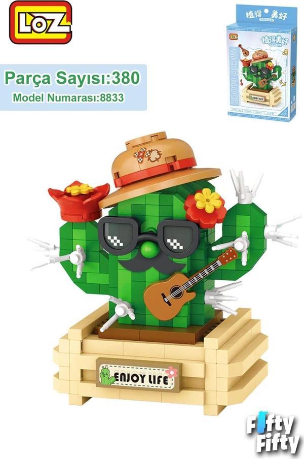 LOZ Micro Block Serisi Sevimli Kaktüs 380 Parça Oyuncak Yapım Seti FFLZ-8833 - Image 1