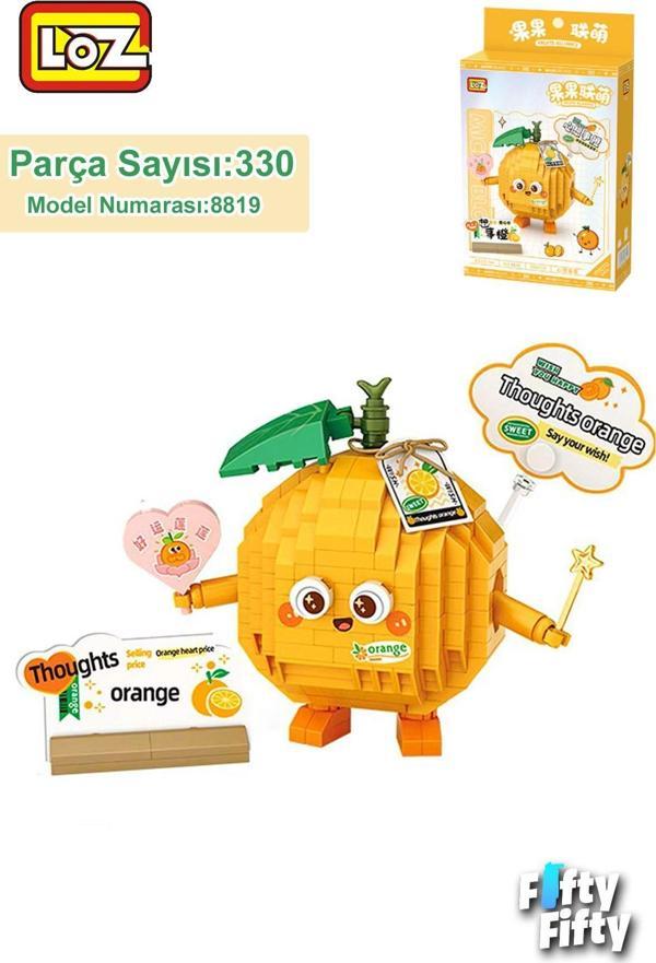 LOZ Micro Block Serisi Sevimli Portakal 330 Parça Oyuncak Yapım Seti FFLZ-8819 - Image 1