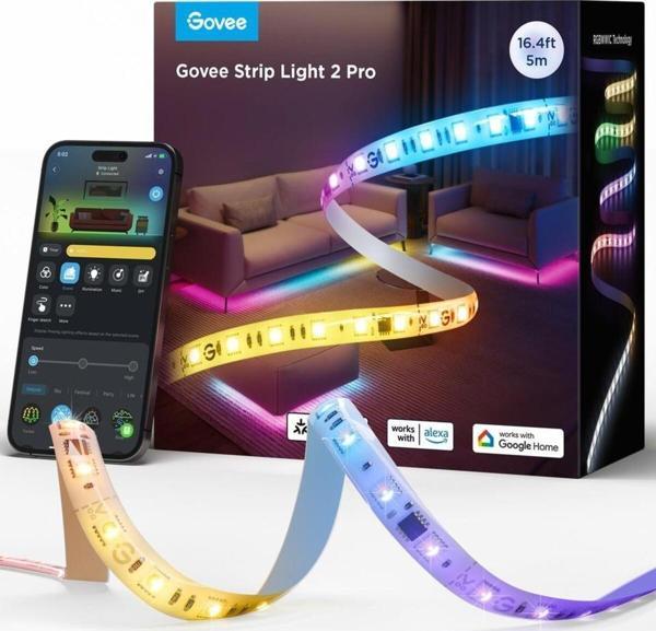 Rgbwwıc Matter Destekli Kesilebilir Led Şerit 2 Pro 5 Metre, Uygulama Üzerinden Kontrol - Image 1