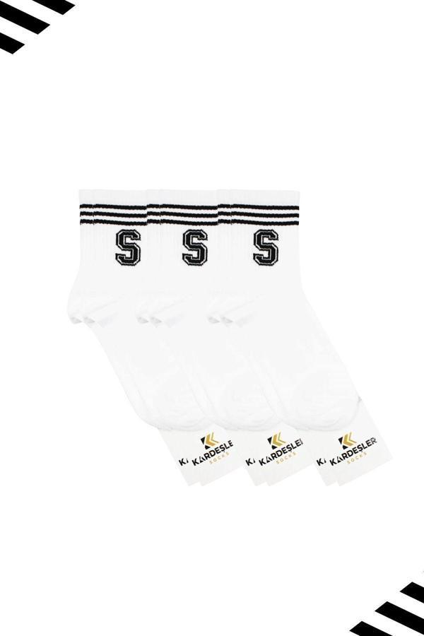 Unisex S Harfi Desenli Tenis Çorap (HARFLİ ÇORAP) 3 Çift - Image 1