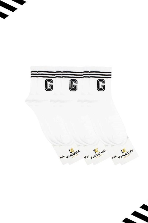 Unisex G Harfi Desenli Tenis Çorap (HARFLİ ÇORAP) 3 Çift - Image 1