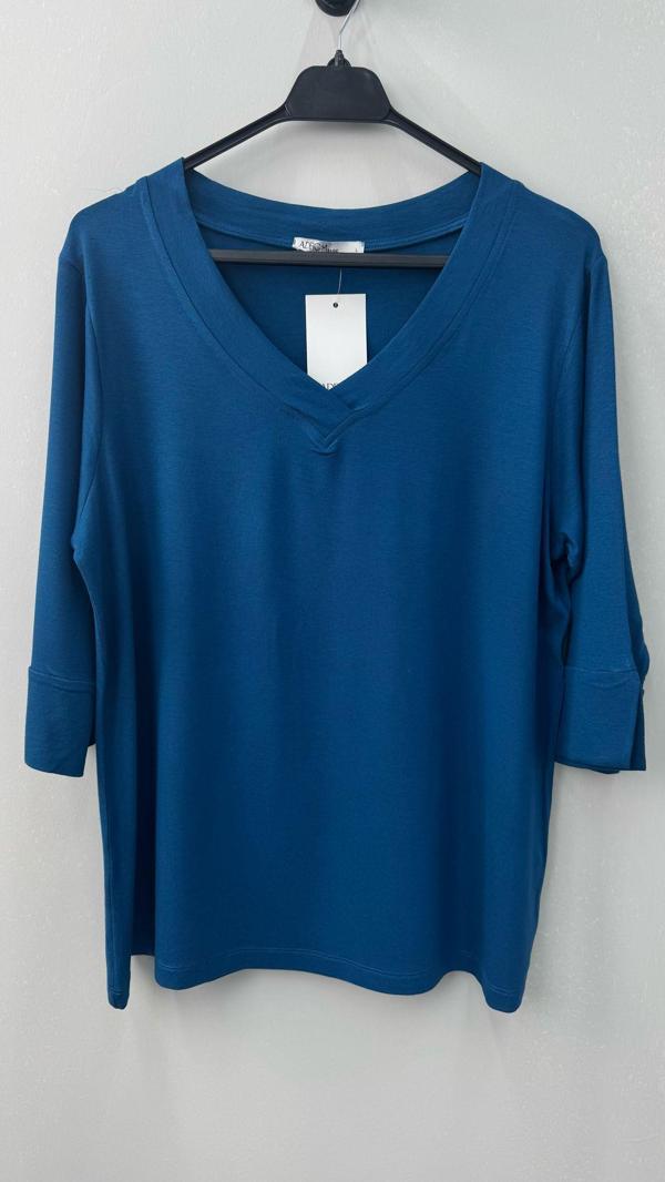 Kadın Büyük Beden Bantlı V yaka Bluz 1919-25 - Image 1