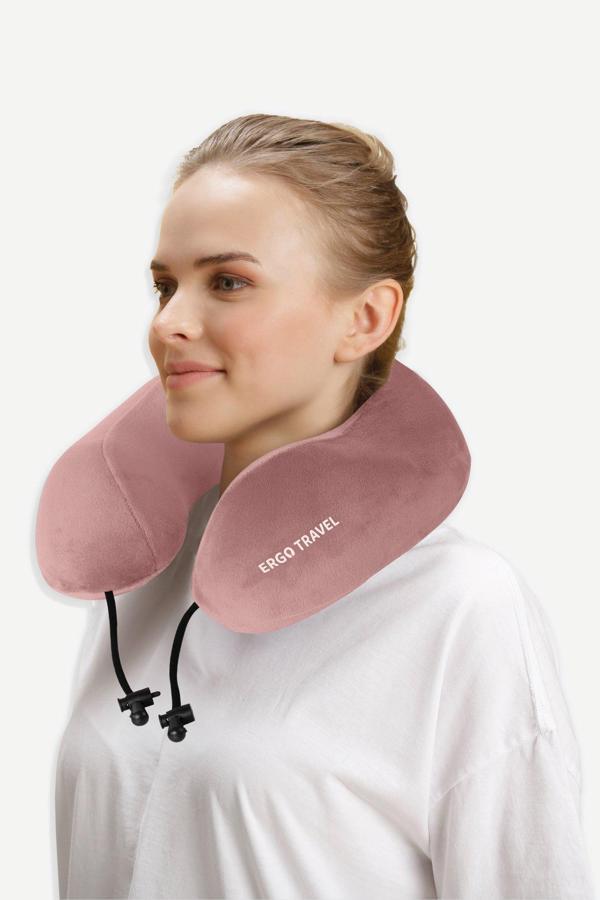 Comfy Ortopedik Seyahat Yastığı Visco Boyun Destekli Seyahat Yastığı - Somon | Ergo Travel - Image 1
