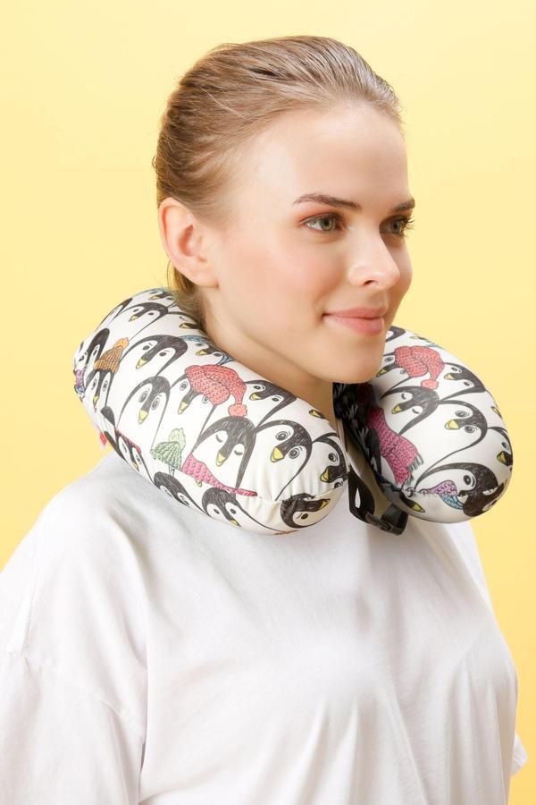 Colorful Ortopedik Seyahat Yastığı Visco Boyun Destekli Seyahat Yastığı - Penguen | Ergo Travel - Image 1