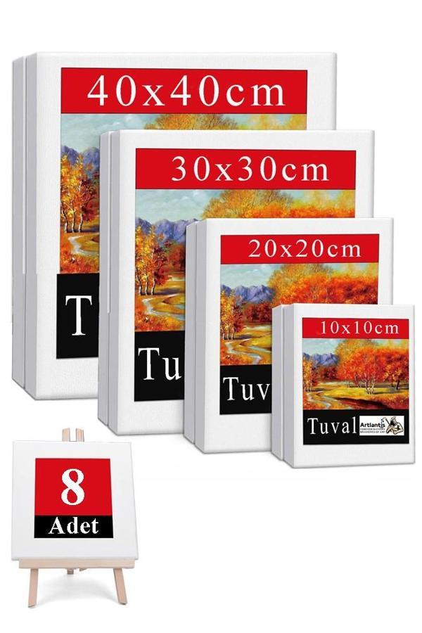 Kare Tuval 8 Adet 10x10 20x20 30x30 40x40 cm Boş Tuval Tablo Arkadan Zımbalı Resim Tuvali Akrilik Boya Yağlı Boya Sanat - Image 1