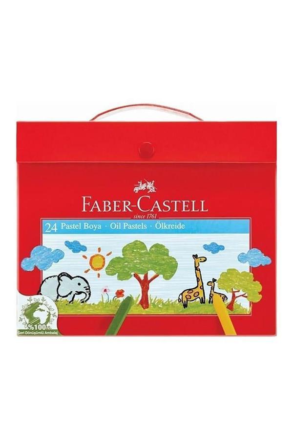 Pastel Boya 24 Renk Karton Çantalı 1 Adet Tutuculu Altıgen 24lü Pastel Boya - Image 1