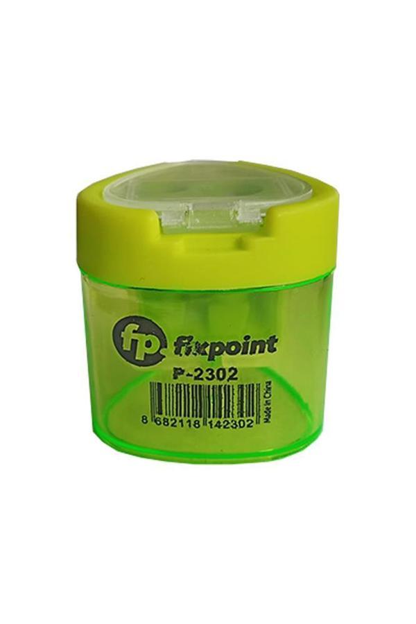 Kalemtıraş Çift Gözlü Üçgen 1 Adet Hazneli Kalemtraş Canlı Renkler Standart Kalem Açacağı Jumbo Kalem Açacağı - Image 1