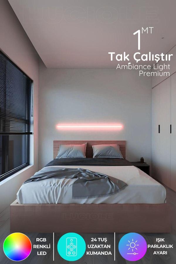 Luciole Led Abajur Aplik Gece Lambası Rgb Lambader 16 Renkli Uzaktan Kumandalı Işık 4 Animasyonlu Ledap2 - Image 1