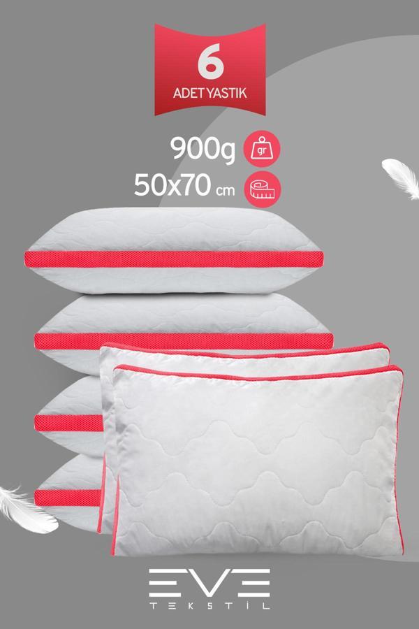 6 Adet Pembe Serisi Kılıflı Fermuarlı Klimali Antialerjik Silikon Nano Elyaf Yastık 50x70cm  - Image 1