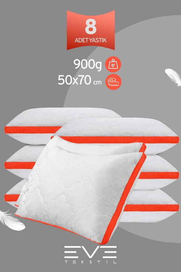 8 Adet Klimax Turuncu Serisi Kılıflı Fermuarlı Klimali Antialerjik Silikon Nano Elyaf Yastık 50x70cm  - Image 1