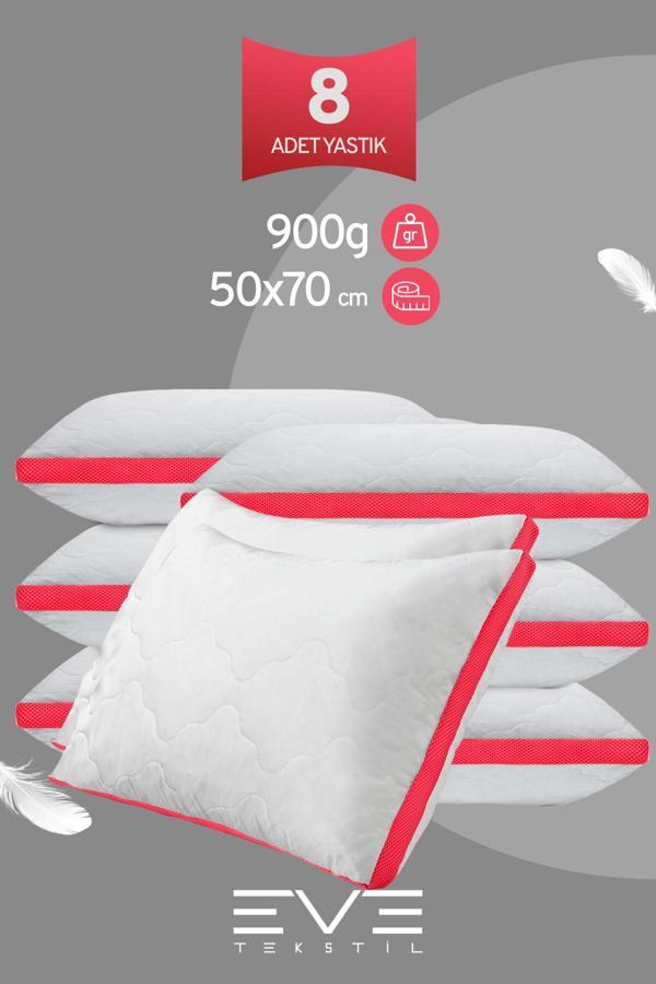 8 Adet Pembe Serisi Kılıflı Fermuarlı Klimali Antialerjik Silikon Nano Elyaf Yastık 50x70cm  - Image 1