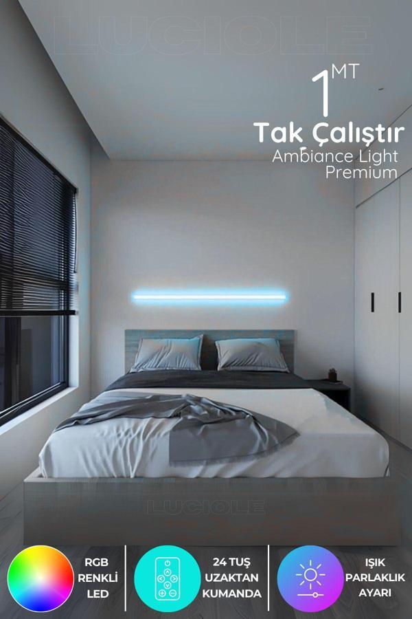 Luciole Led Bar Dekoratif Rgb Çok Renkli Animasyonlu Modlu Kumandalı Barblue1 - Image 1