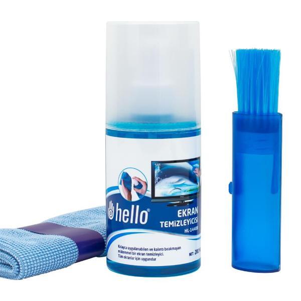 HELLO HL-14408 SPREY + FİBER BEZ + FIRÇA 200ML LCD EKRAN TEMİZLEME SETİ-Findit - Image 1