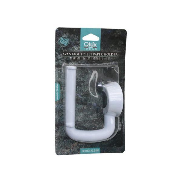 QLUX L-00107 AVANTAGE TUVALET KAĞITLIK  BEYAZ PLASTİK   YAPIŞKANLI - VİDALI MONTAJ (2818) - Image 1