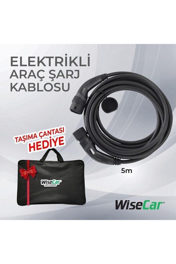 Wisecar Elektrikli Araç Şarj Kablosu Tip 2 - 3Faz, 32A , 22Kw, 5M - Image 1