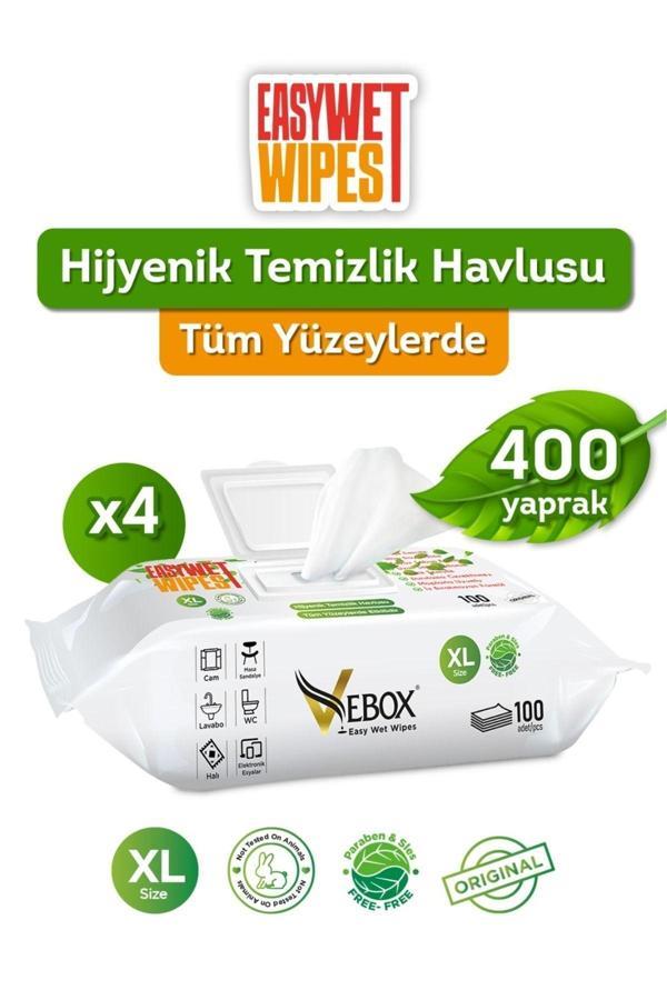 Vebox Easy Wet Wipes 4x100 400 Yaprak - Image 1