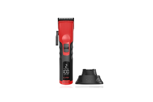 Supreme Trimmer Kırmızı 2Spee Clipper Tıraş Makinesi – İki Hız Ayarlı, Çıkarılabilir Bıçaklı, Ultra Sessiz - Image 1
