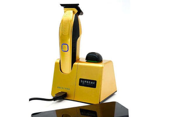 Supreme Trimmer Gold Recharge Trimmer Tıraş Makinesi – 3 Şarj Yöntemi, RGB LED, Çıkarılabilir Pil - Image 1