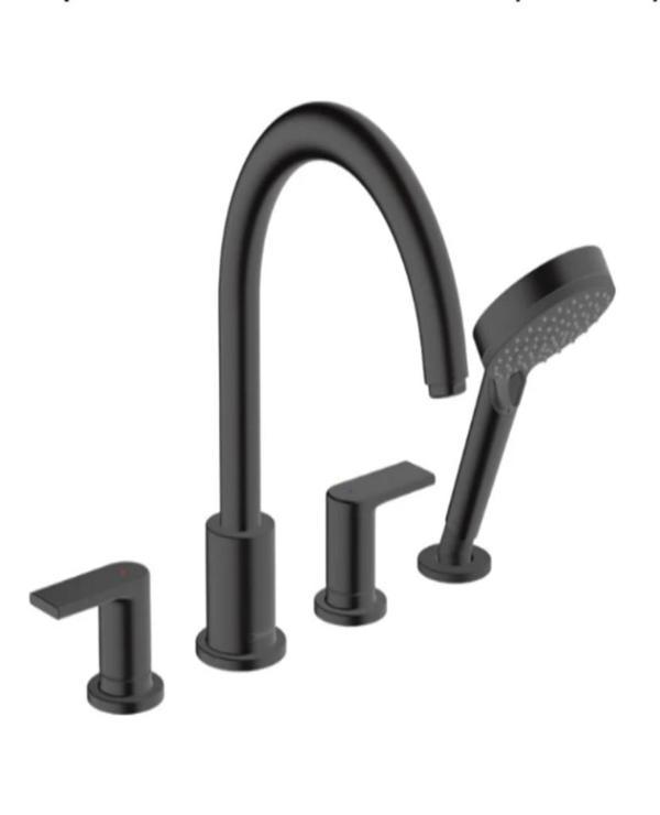 Hansgrohe Vernis Shape 4 Delikli Küvet Bataryası Satin Siyah 71459670 - Image 1