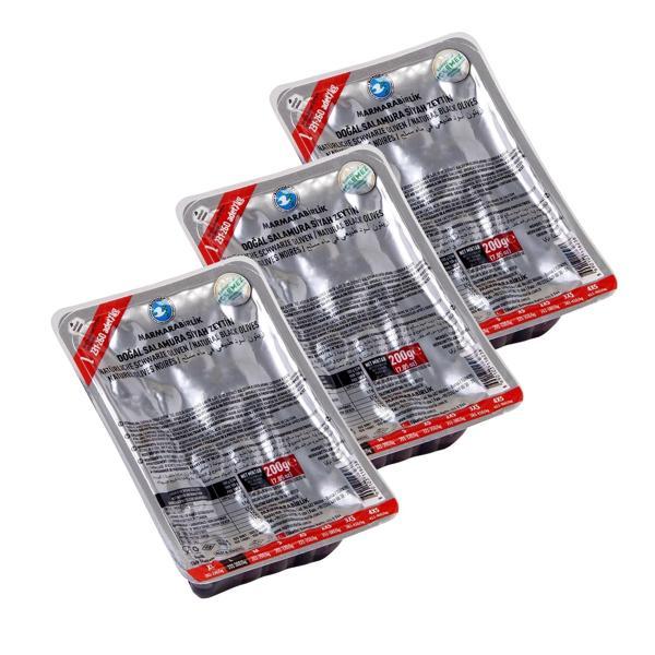 Marmarabirlik Zeytin Doğal Salamura L Boy 200 gr Vakum x 3 Adet - Image 1
