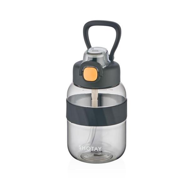 Shotay Pipetli Su Matarası Tritan Siyah 700Ml - Image 1