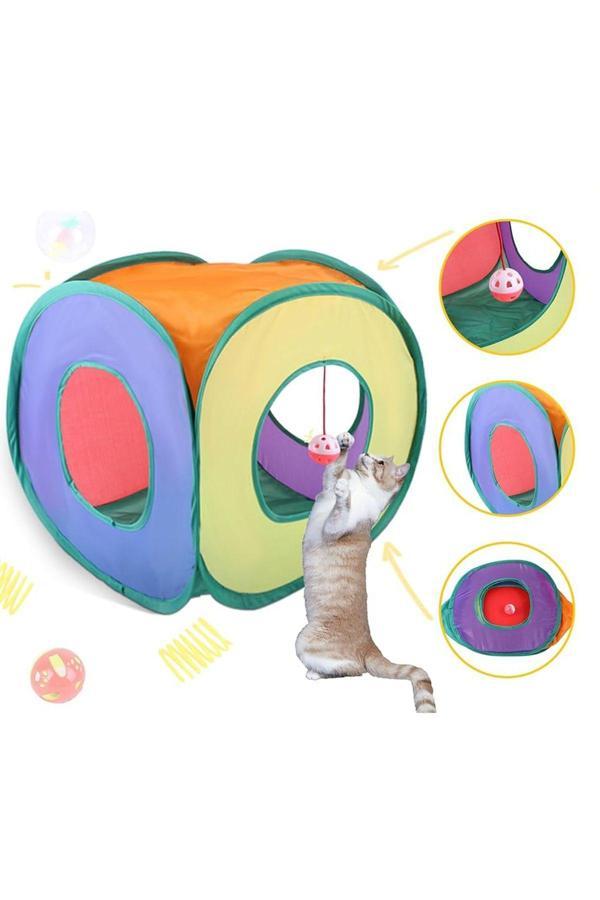 Pribor Kare Model Kedi Oyun Tüneli 40x40 İçerisinde Toplu - Image 1