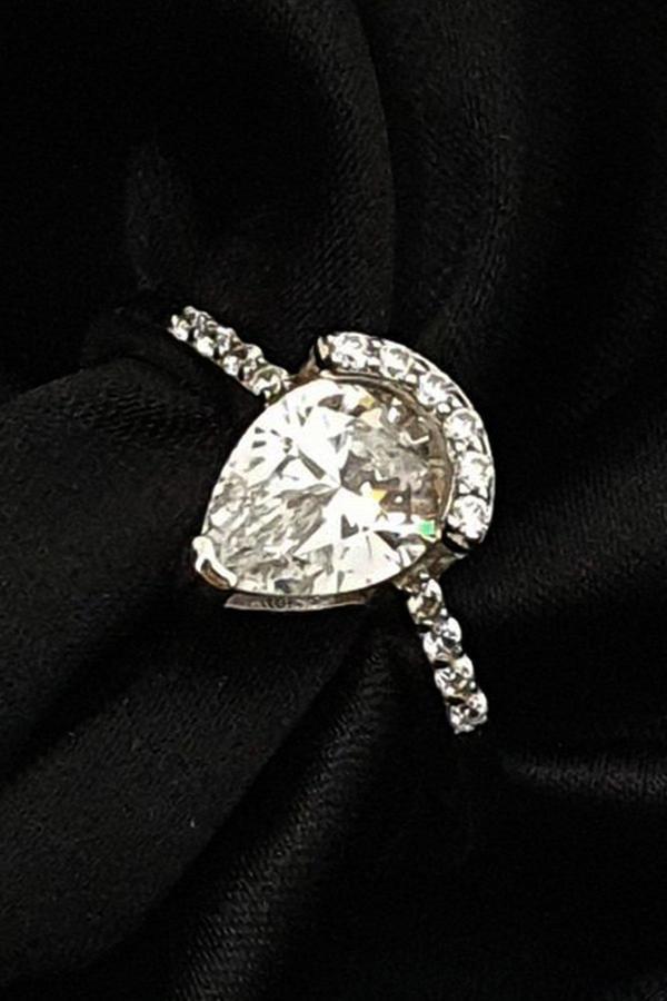 SKY DIAMOND gümüş tek taş yüzük - Image 1
