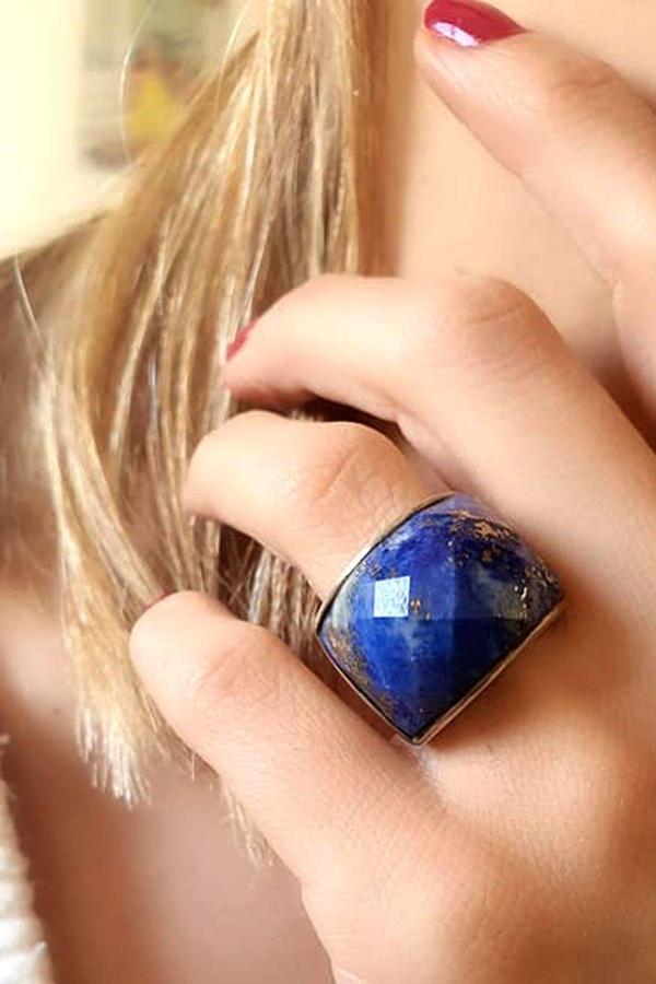 Lapis lazuli gümüş yüzük - Image 1