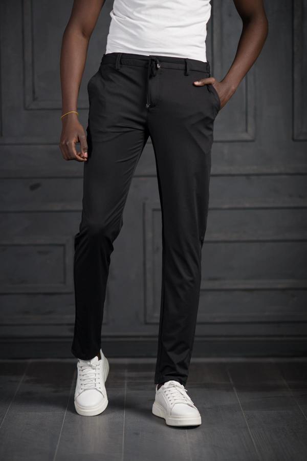 Beli Lastikli Ve İplikli Likralı Yazlık İnce Paraşüt Kumaş Jogger Pantolon  - Image 1