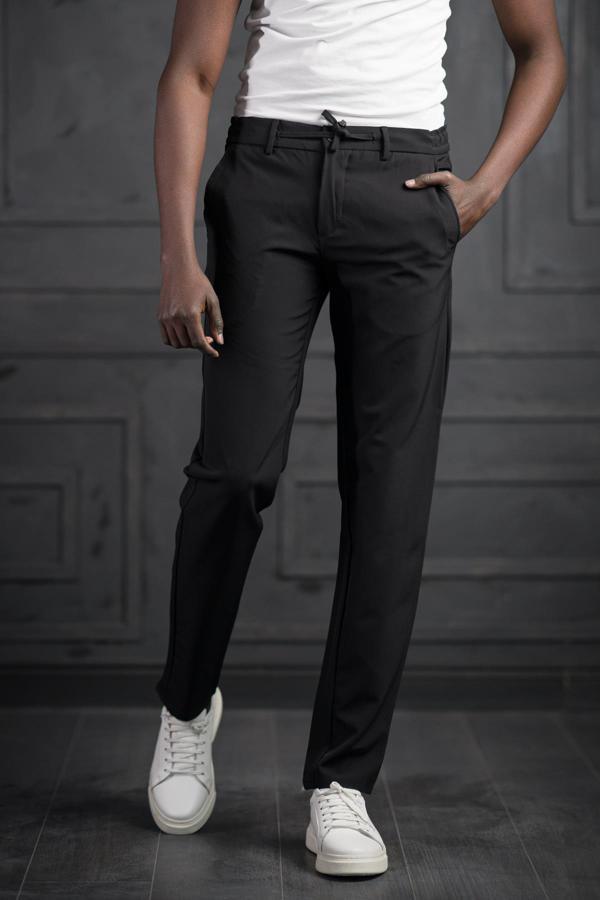 Beli Lastikli Ve İplikli Likralı Slimfit Yazlık Kumaş Jogger Pantolon  - Image 1