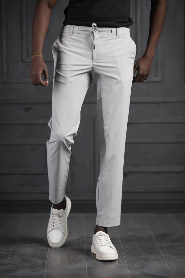 Beli Lastikli Ve İplikli Likralı Yazlık İnce Paraşüt Kumaş Jogger Pantolon  - Image 1