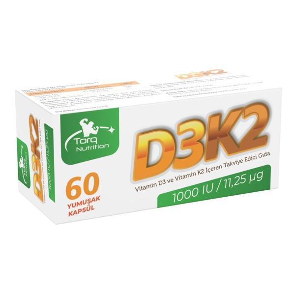 Torq Nutrition D3K2 (1000 IU / 11,25 mcg) - 60 Yumuşak Kapsül - Image 1