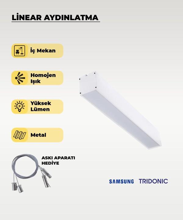 120 cm Beyaz Metal Kasa Lineer Aydınlatma 4000K (Gün Işığı) - Image 1