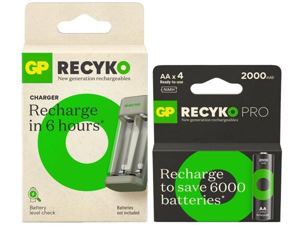 GP Batteries E221 2 Kanallı Şarj Cihazı 4 Adet GP PRO 2000mAh 1.2V AA Şarjlı Kalem Pil İle Beraber - Image 1