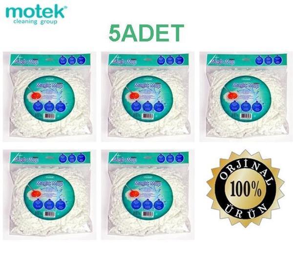 Motek Mop Orjinal Microfiber Yedek Püskül Yedek Başlık 5 Adet - Image 1