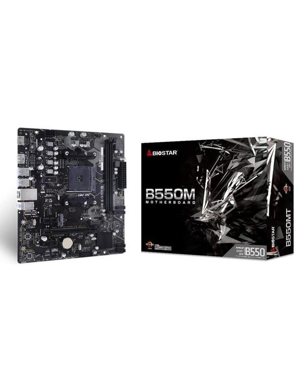 BIOSTAR B550MTDDR4 SATA3 M2 PCIe NVME HDMI DVI PCIe 16X v3.0 AM4 mATX + AMD Ryzen 5 5500 + AMD Orijinal Fan - Image 1