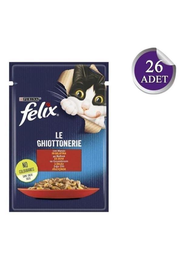FELİX Felix Sığır Etli Yetişkin Kedi Konservesi 85gr X 26 Adet - Image 1