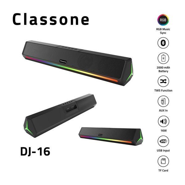 Classone DJ-16 RGB Işıklı Bluetooth Kablosuz Soundbar Hoparlör - Image 1